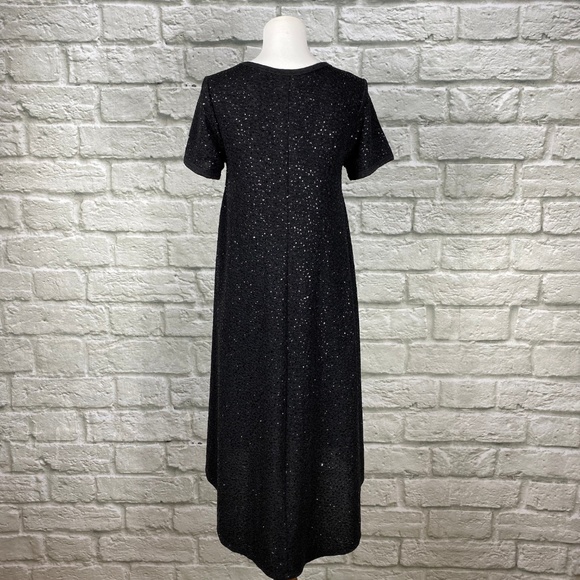 LuLaRoe Elegance Black Sparkle Carly Dress - Picture 5 of 6